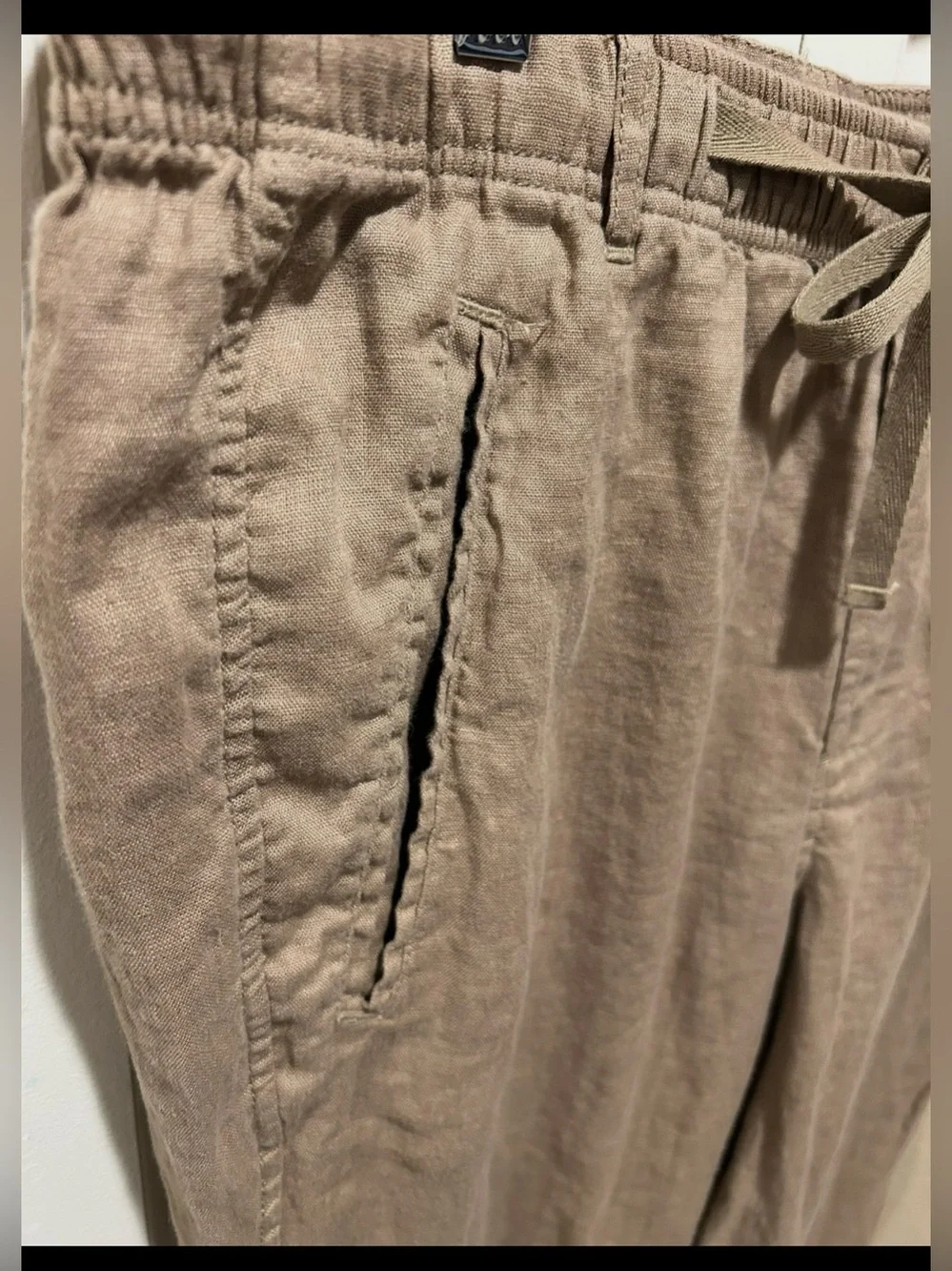 Club Room Luxury 100% Linen Pants in Safari Tan , size M